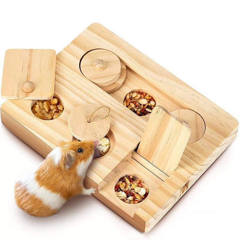 Transform Your Pet's Feeding Experience with the Wooden Hamster Feeder