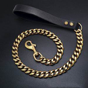 Elevate Your Dog's Style with the 19mm Stainless Steel Golden Pet Dog Leash