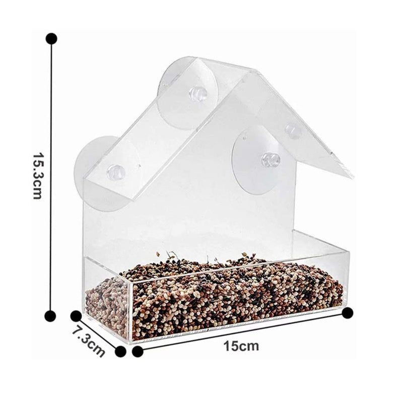 Acrylic Bird Food Bowl With Suction Cup