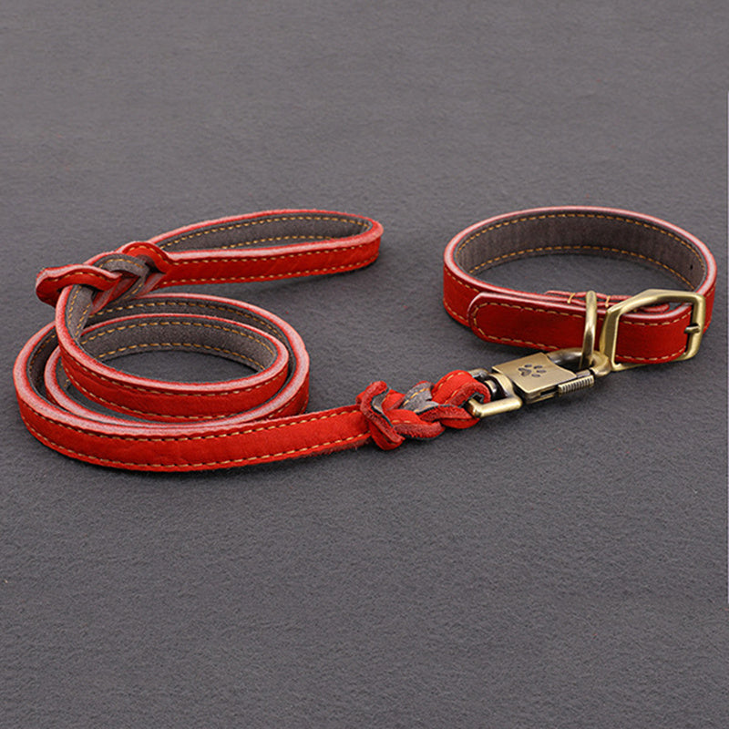First Layer Cowhide Leash Set