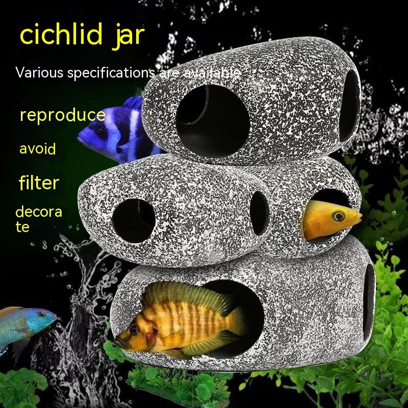 Fish Tank Stone View Decorative Landscaping