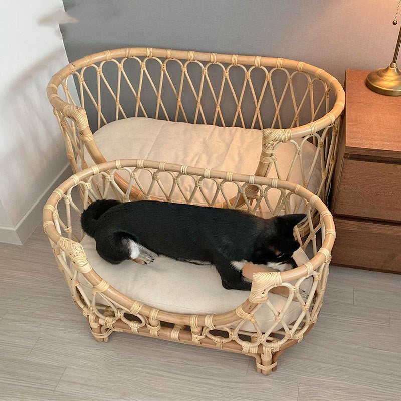 Pet Bed Handmade Rattan Woven