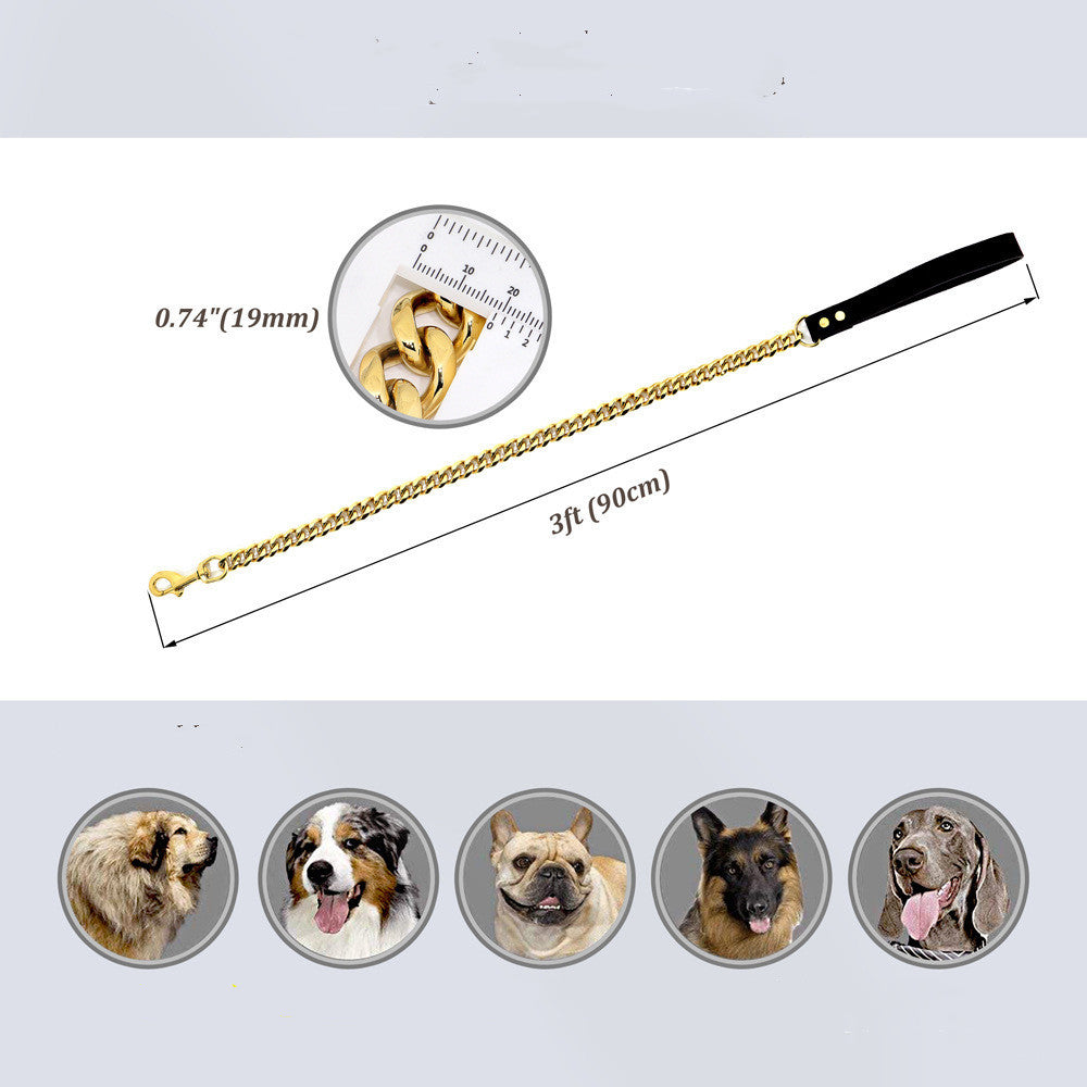 19mm Stainless Steel Golden Pet Dog