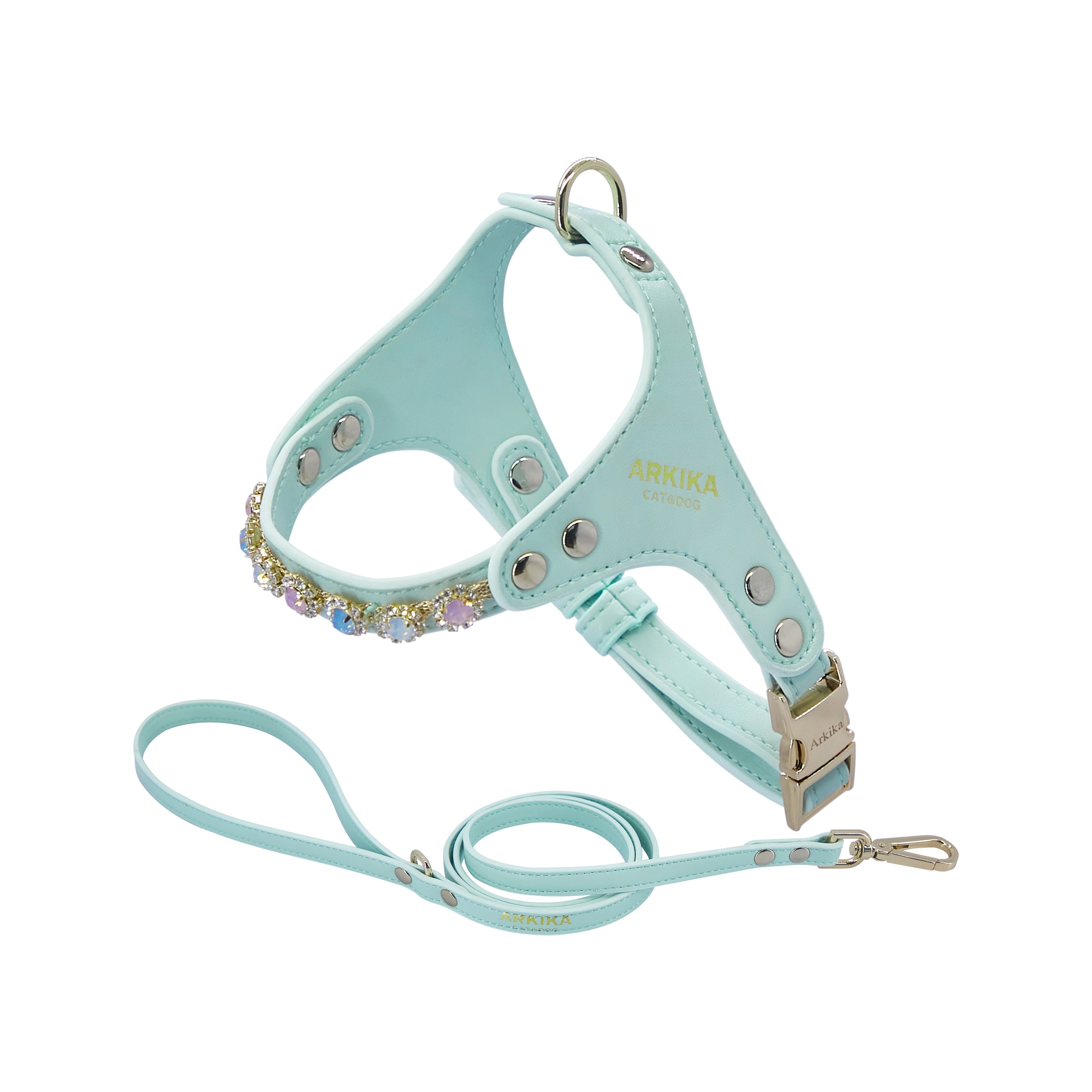 Dog Harness And Leash Rhinestone