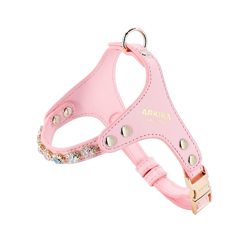 Dog Harness And Leash Rhinestone