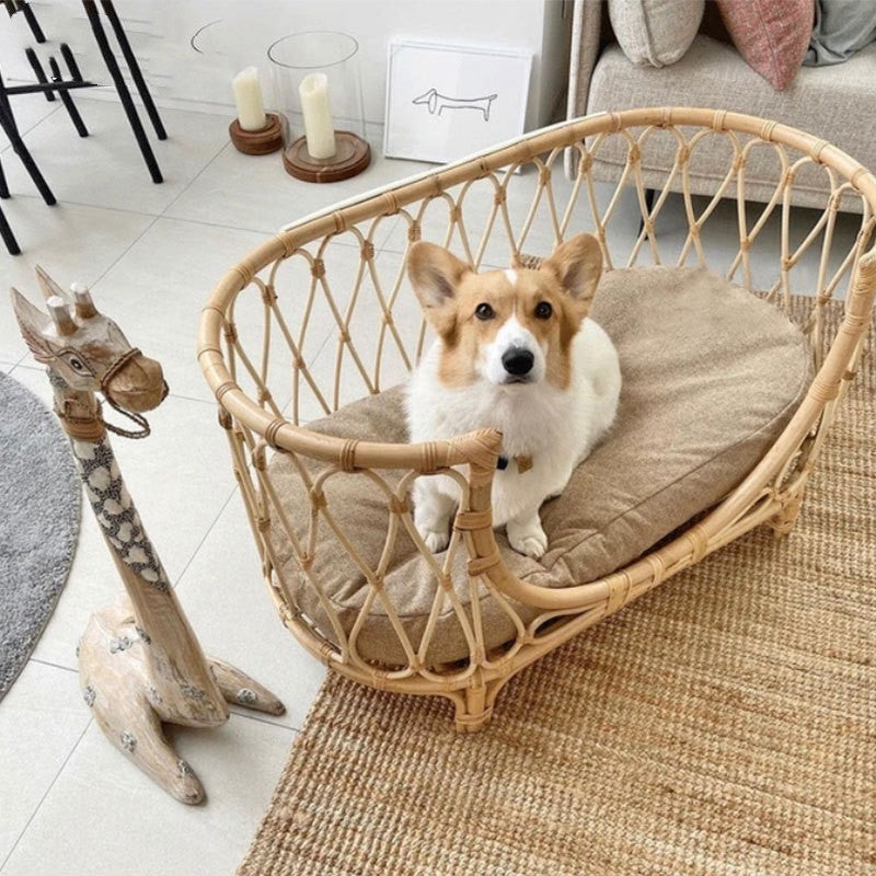 Pet Bed Handmade Rattan Woven