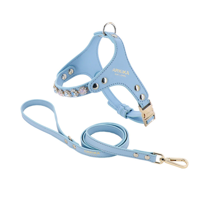Dog Harness And Leash Rhinestone